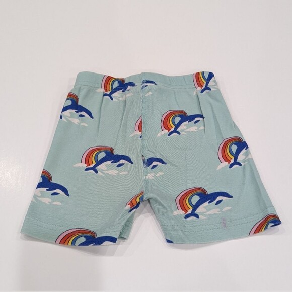 Hanna Andersson Blue Dolphin Rainbow Short John Organic Cotton Pajamas 110 5 5T - Picture 5 of 9